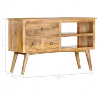 Aparador de madera maciza de mango 102x35x61 cm