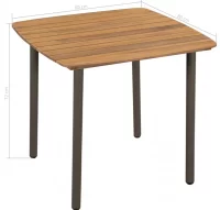 Set de comedor de jardín 5 pzas madera maciza de a