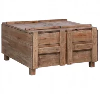 Mesa de centro de madera maciza reciclada 65x65x38