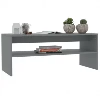 Mesa de centro de aglomerado gris 100x40x40 cm