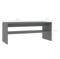 Mesa de centro de aglomerado gris 100x40x40 cm