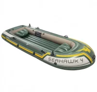 Intex Barca inflable Seahawk 4 con motor de arrast