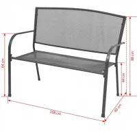 Banco de jardín 108 cm acero y malla gris antracit