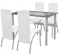 Conjunto de Comedor Cuero Artificial de Cinco Piez