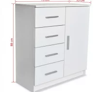 Aparador de madera aglomerada 79x35x88 cm blanco