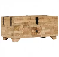 Mesa de centro de madera de mango maciza 80x40x35