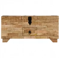 Mesa de centro de madera de mango maciza 80x40x35