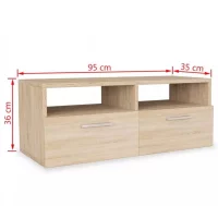 Mueble de salón para la TV aglomerado 2 pzas roble