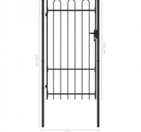 Cancela de valla con una puerta y arco acero negro