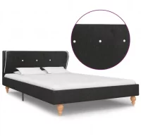 Estructura de cama de arpillera gris oscuro 120x20
