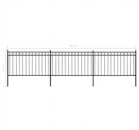 Paneles de valla con postes de acero 6x1,7 m negro