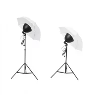 Set dei iluminación de estudio: paraguas, pantalla