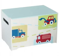 Caja para juguetes camiones y tractores blanca WOR