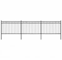 Paneles de valla con postes de acero 6x2 m negro