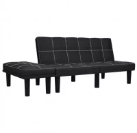 Sofá de 2 plazas de tela negro