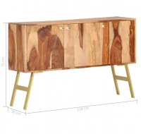 Aparador de madera maciza de sheesham 118x30x75 cm