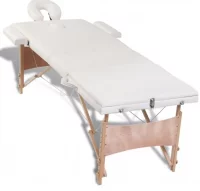 Mesa camilla de masaje de madera plegable de 3 cue