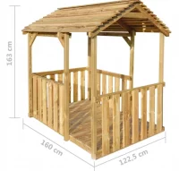 Casa de juegos de jardín de madera de pino 122,5x1