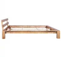 Estructura de cama de madera maciza de roble 180x2