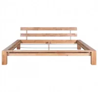 Estructura de cama de madera maciza de roble 180x2