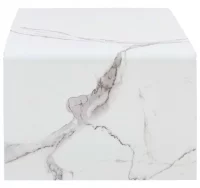 Mesa de centro de vidrio templado blanco mármol 98