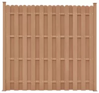 Panel de valla cuadrado con 2 postes WPC marrón 18