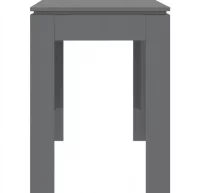 Mesa de comedor de aglomerado gris brillante 120x6