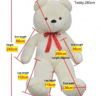 Oso de peluche blanco 260 cm