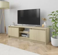 Mueble de TV aglomerado color roble Sonoma 120x30x