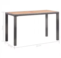 Mesa de jardín madera maciza acacia gris y marrón