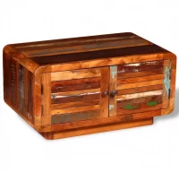 Mesa de centro de madera maciza reciclada 80x50x40