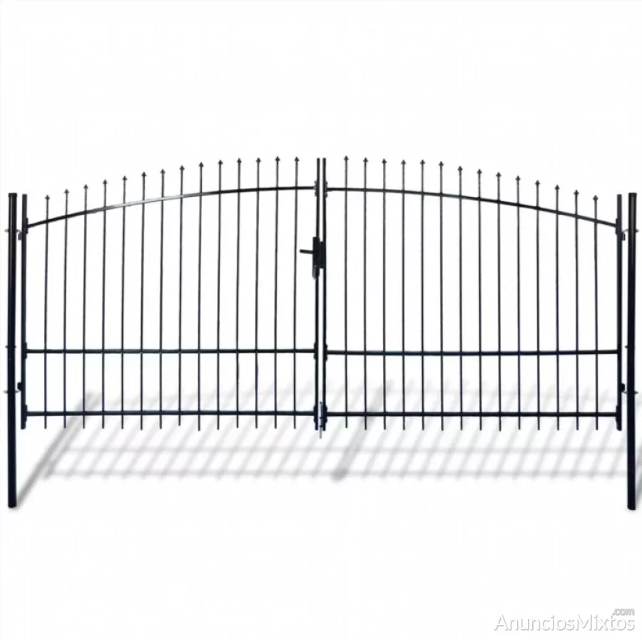 Puerta doble para valla con puntas de lanza 400x24