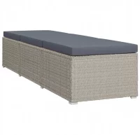 Conjunto de tumbonas 3 piezas ratán sintético gris