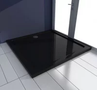 Plato de ducha cuadrado de ABS negro 90x90 cm
