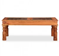 Mesa de centro madera de acacia maciza 110x60x40 c