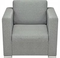 Conjunto de sofás 3 unidades tela gris claro