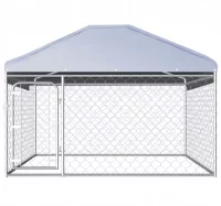 Perrera de exterior con techo 200x200x135 cm