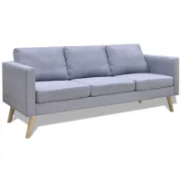 Sofá de 3 plazas de tela gris claro