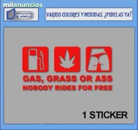 Pegatinas gas, grass or ass ref: jdm05