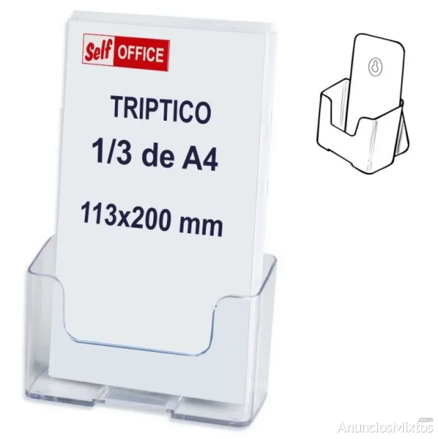 Expositor tipo metacrilato, sobremesa y pared, ter