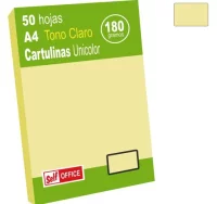 Cartulinas din a4 folio amarillo claro limón pte. 