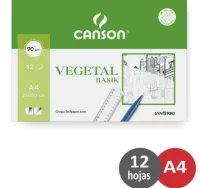 Papel vegetal din a4 paquete 12 hojas 95 gramos pa