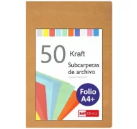 Subcarpetas folio cartulina kraft tabaco marrón 17