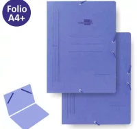 Carpeta azul con gomas, sencilla, sin solapas, tam