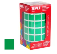 Apli 12476, gomets cuadrados 15 mm adhesivos, verd