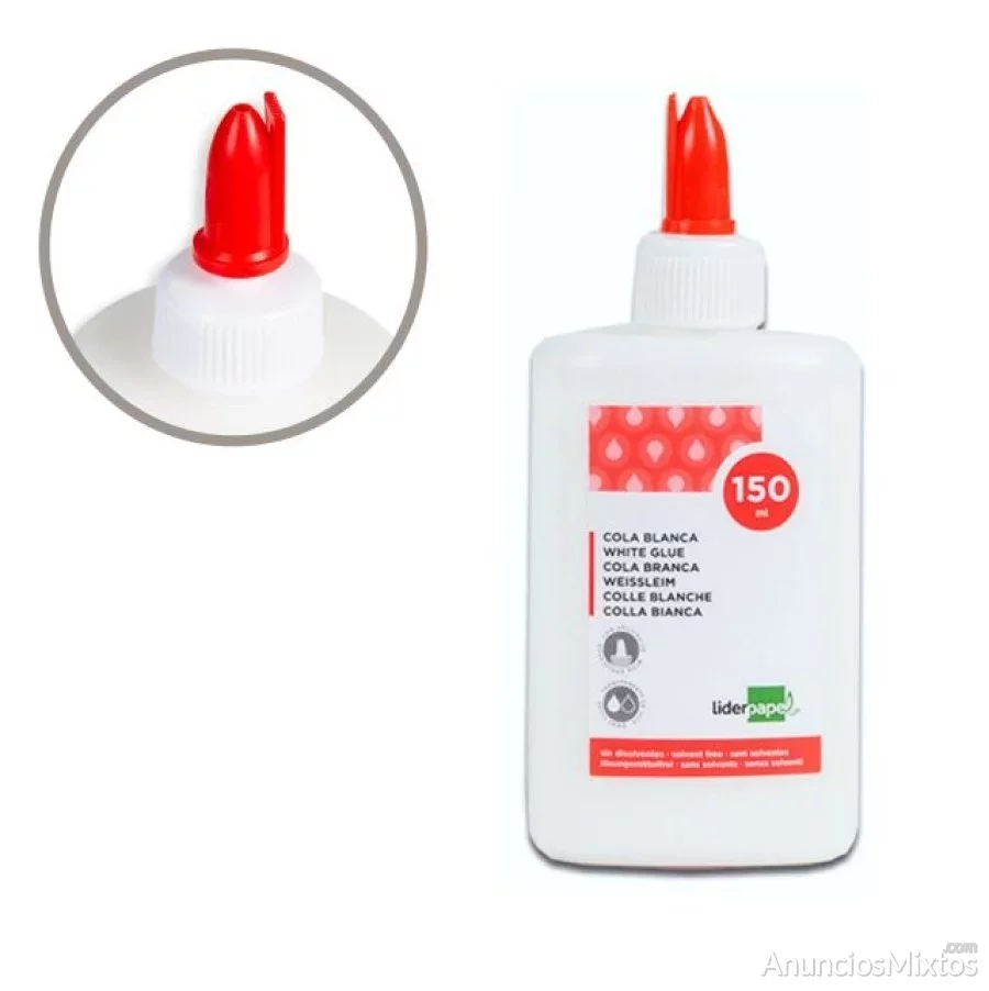 Cola blanca liderpapel lavable, botella 150 ml eco