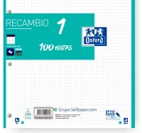 Recambio oxford 100 hojas sueltas unicolor cuadric