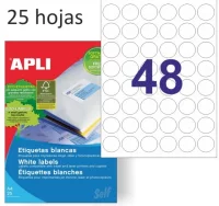 Etiquetas apli 13882 - circulos de 30 mm, 25 hojas