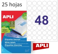 Etiquetas apli 13882 - circulos de 30 mm, 25 hojas