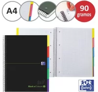 Libreta block con separadores oxford black & colou